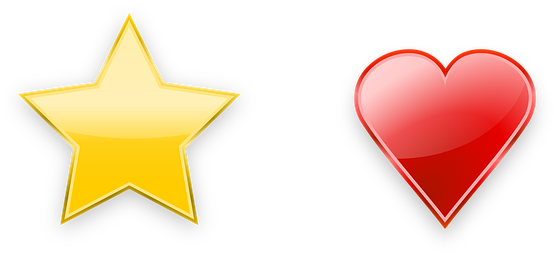 Star, Heart, Vector, Icon, Glossy, Love - Estrela E Coração Png (662x340), Png Download