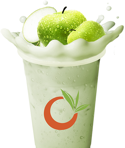 Ochaya Apple Milk Tea - Milk Tea Green Png (516x572), Png Download