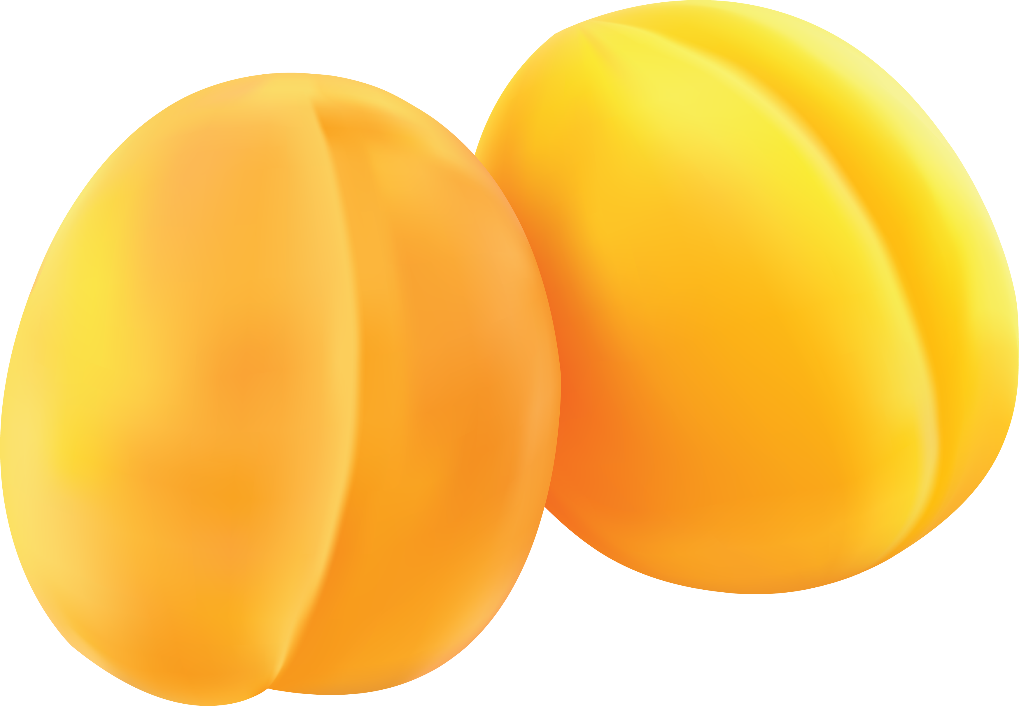 Yellow Peach Png (3494x2422), Png Download