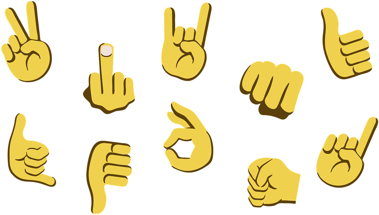 Emojis, Hands, Symbols, Sign, Signals - Simbolos Con Las Manos (600x340), Png Download