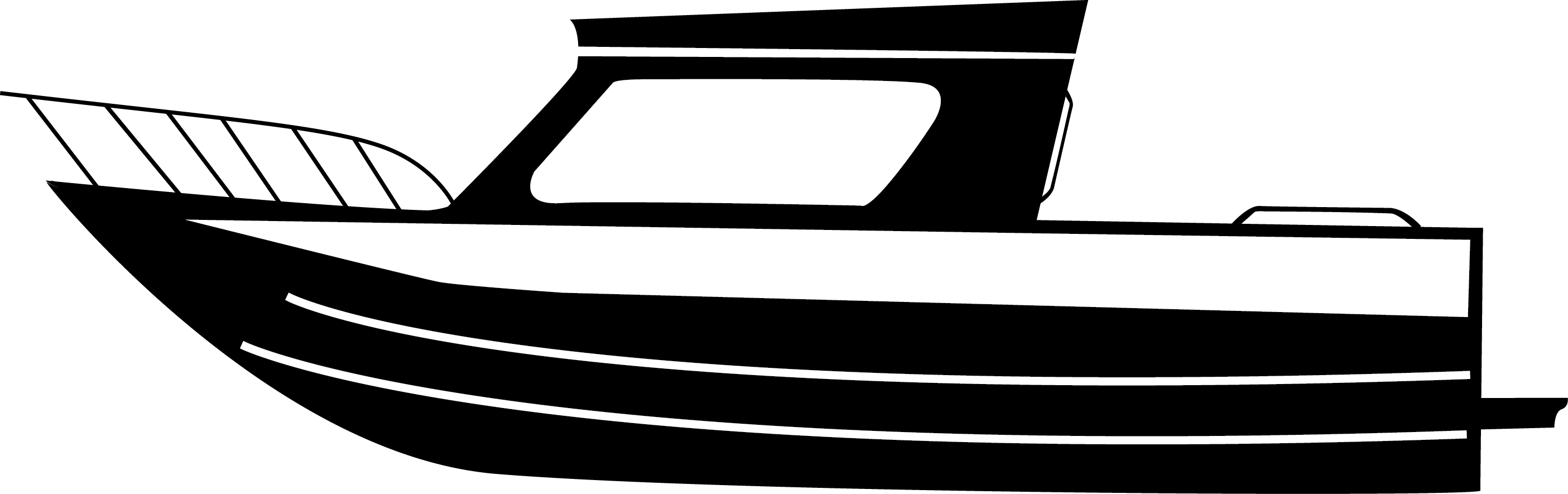 Rennaisance Clipart Boat - Boat Png Black And White (2810x885), Png Download