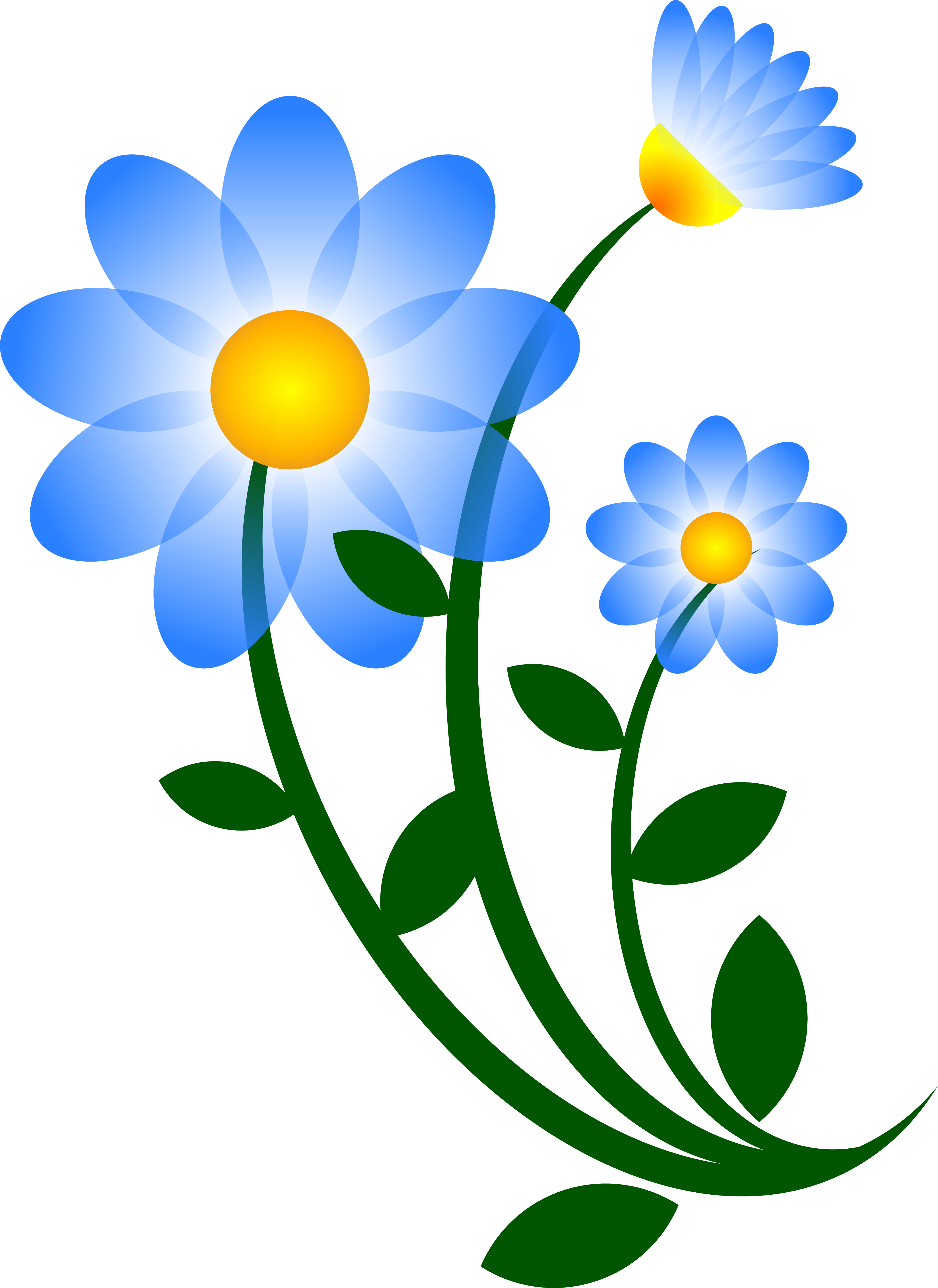 Blue Flower Clipart Spring Flower - Flowers Clip Art Vector (583x800), Png Download