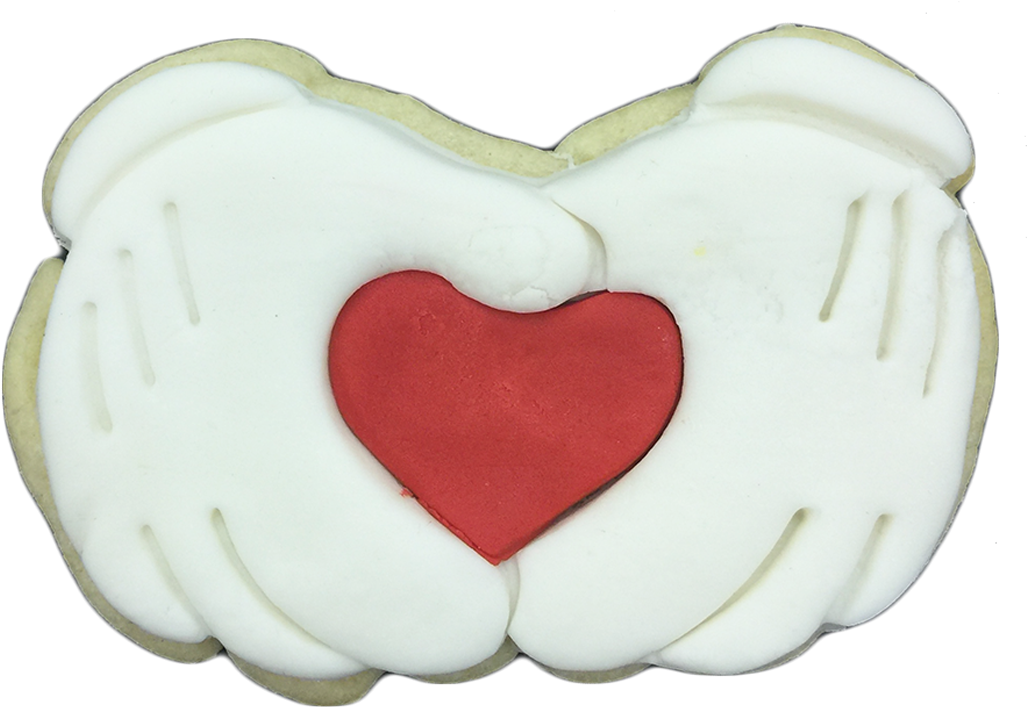 Mickey Hands With Hearts Cookies - Mickey Mouse (1080x720), Png Download