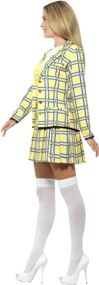 Adult Yellow Clueless Cher Costume - Cher From Clueless Costume (366x580), Png Download