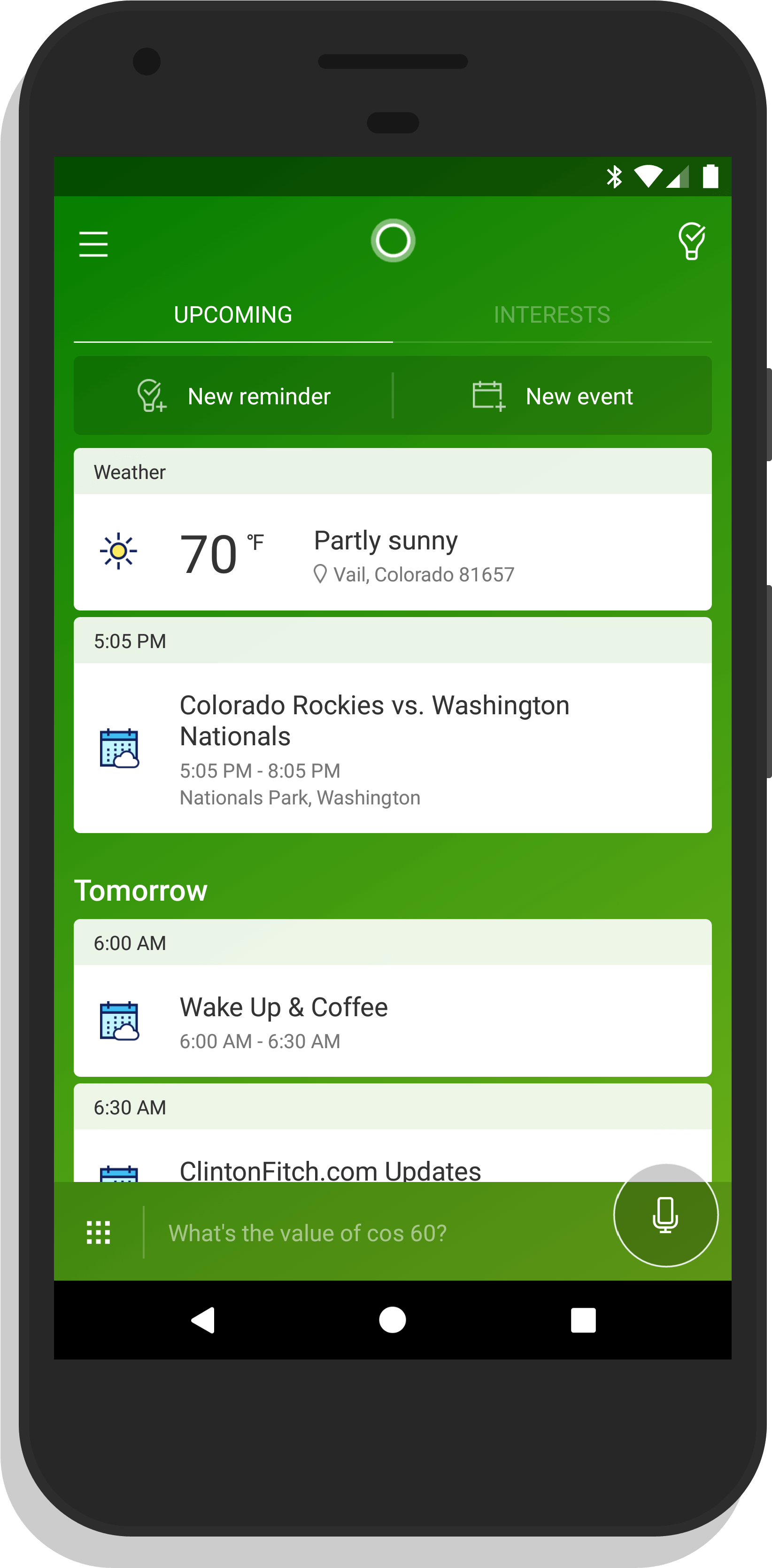 Microsoft Cortana For Android - Restaurant (2134x3840), Png Download