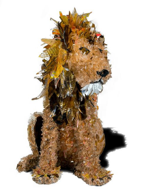 Spotlight Effect Tau Lion Broken Glass Sculpture - Tree (500x661), Png Download