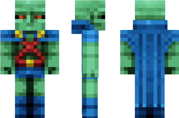 The Martian Manhunter Justice League Minecraft Skin - Minecraft Skin Martian Manhunter (620x419), Png Download