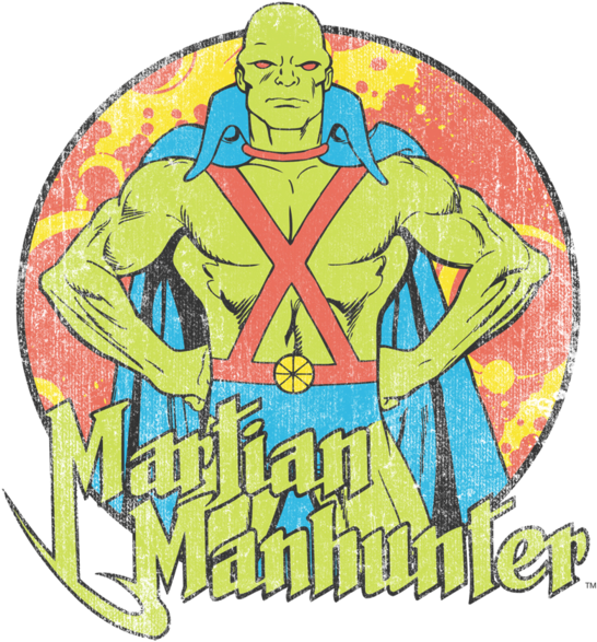 Dc Comics Martian Manhunter Men's Slim Fit T-shirt - Comics (554x600), Png Download