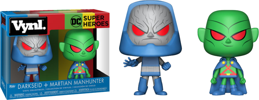 Figure Dc Martian Manhuter Darkseid - Dc Martian Manhunter And Darkseid Vynl. (870x337), Png Download