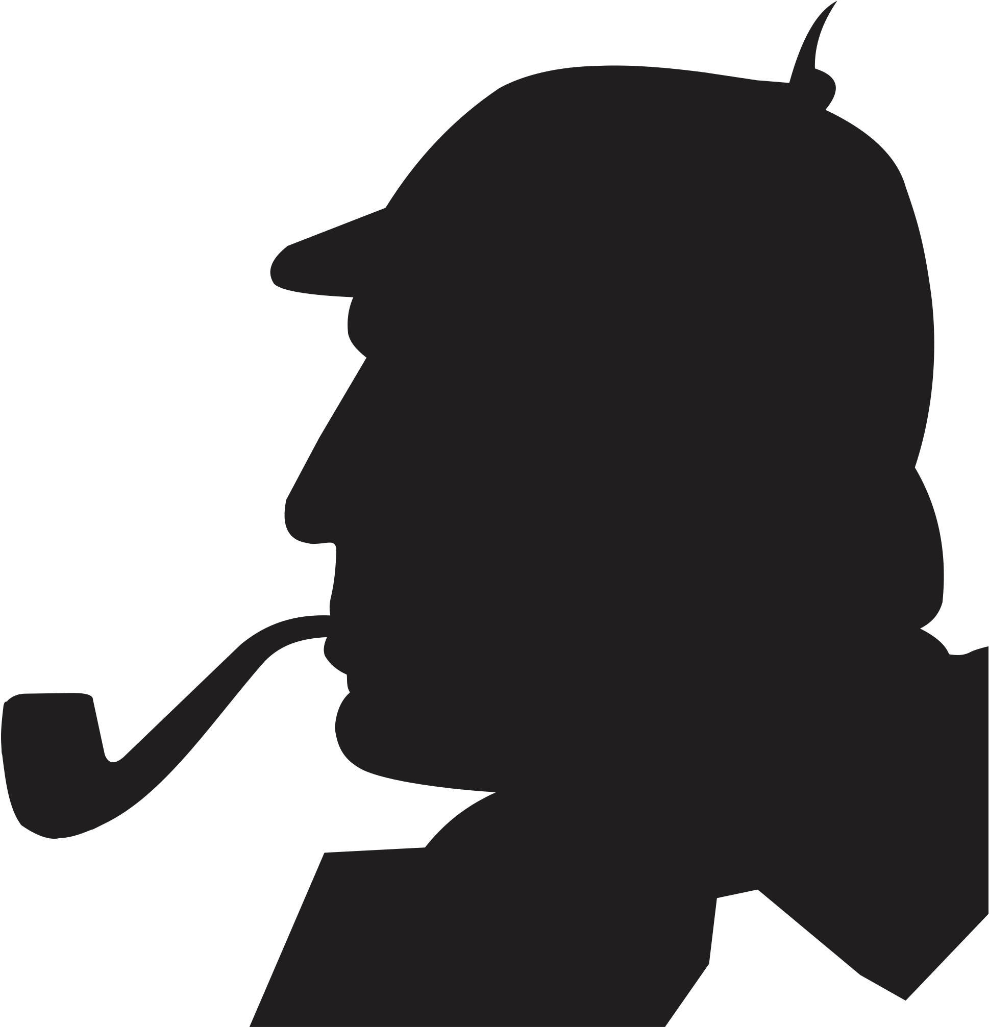 Open - Sherlock Holmes Silhouette Png (2000x2182), Png Download