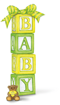 Baby Blocks Bow Postage Stamps - Baby Blocks Bow Baby Shower Thank You Cards (500x356), Png Download
