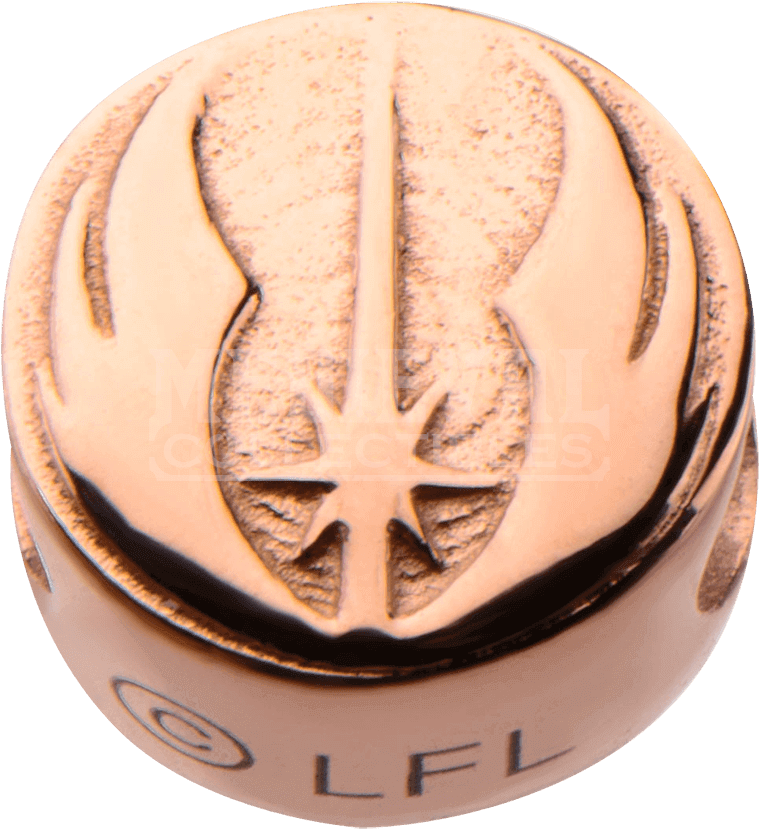 Star Wars Rose Gold Tone Jedi Symbol Charm Bead (850x850), Png Download