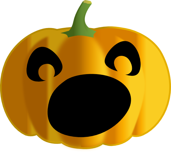 Dark Pumpkin Clip Art At Clker - Scared Jack O Lantern Face (600x531), Png Download
