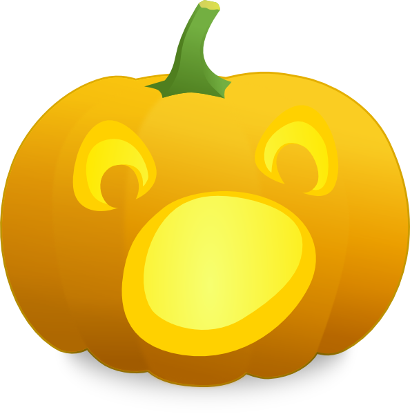 Scared Pumpkin (594x600), Png Download