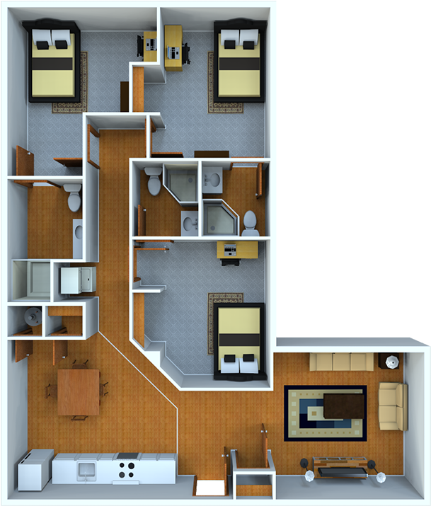 Floor Plans - Lions Gate Apartments Penn State Abington (750x750), Png Download