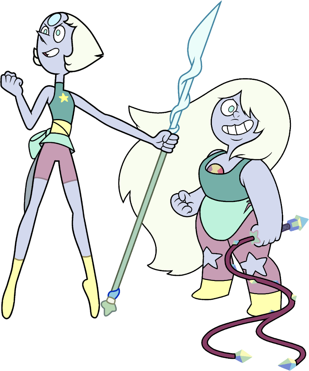 Vertebrate Cartoon Fictional Character Clip Art Line - Steven Universe Amethyst And Pearl Opal (1077x1221), Png Download