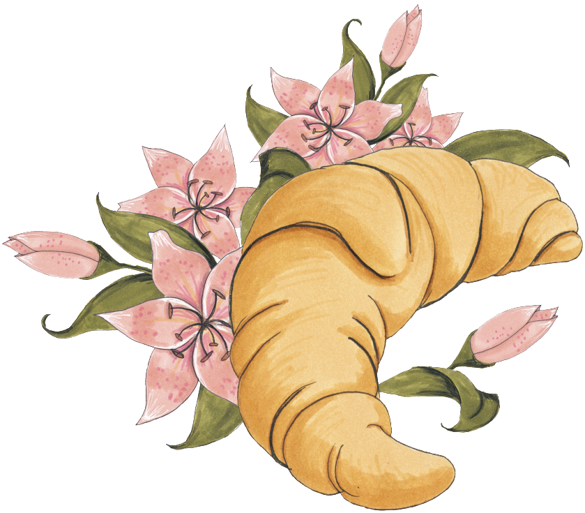 A Hand-painted Loaf Of Bread Png Transparent Material - Flower (1024x1280), Png Download