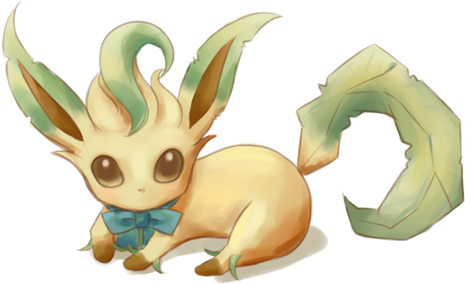 Leafeon The First Eeveelution I Have Ever Drawn - Eevee Leafeon Pokemon (718x498), Png Download
