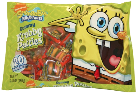 Spongebob Squarepants Krabby Patties Candy - Spongebob Squarepants Krabby Patties Gummy - 6.34 Oz (500x500), Png Download