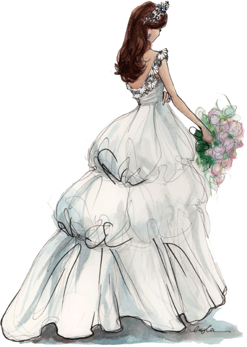 Wedding Bride Free Vector Donload - Рисунок Девушка В Свадебном Платье (498x700), Png Download