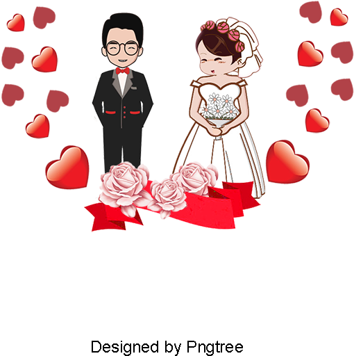Cartoon Couple, Bride And Groom, Lovers, Love Png And - Portable Network Graphics (800x800), Png Download
