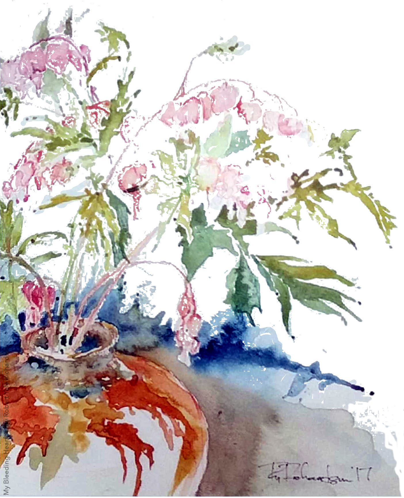 Botanical Drawing Bleeding Heart - Drawing (1404x1732), Png Download