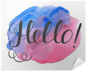 Hello Hand Written Lettering On Abstract Watercolor - Hello Achtergrond (400x400), Png Download