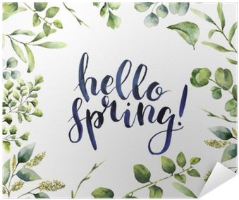 Watercolor Hello Spring - Design (400x400), Png Download