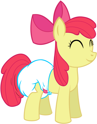 Apple Bloom Closed Eyes Diaper - Apple Bloom In Diapers (500x600), Png Download