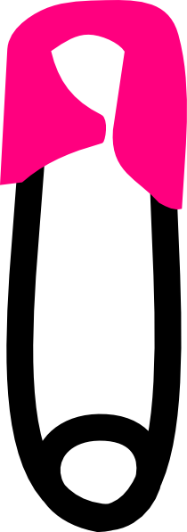 Baby - Pink Diaper Pin Png (210x597), Png Download