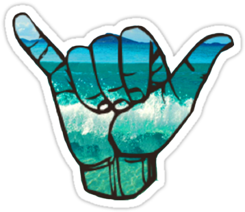 Beach Waves Hand - Hang Loose (375x360), Png Download
