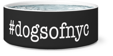 #dogsofnyc Dog Bowl, Black - Hipster Pup Pug Pattern Ceramic Dog Bowl, Red - 7.5" (500x500), Png Download