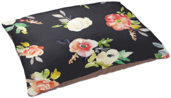 Floral Dog Bed In Red & Black - Dog (390x390), Png Download