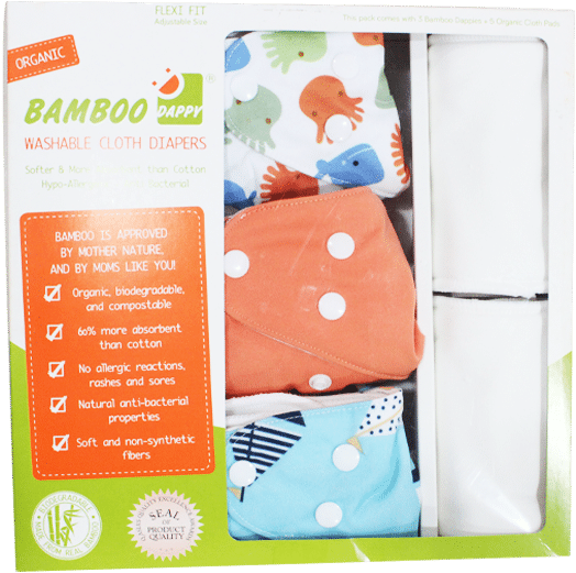 Bamboo Dappy Washable Cloth Diaper Octopus, Orange - Bamboo Dappy (640x640), Png Download