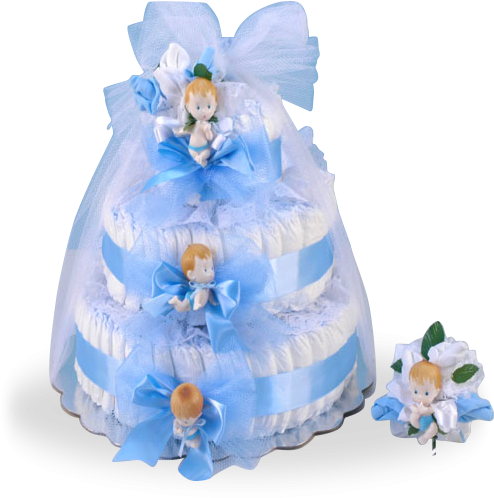 Delightful Baby Boy Diaper Cake Gift Set - Diaper Cake Delight-blue (500x500), Png Download