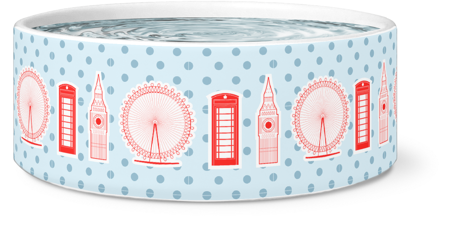 London Landmarks - Dog Bowl - Designhype - City Inspired - Eiffel Tower (1024x1024), Png Download
