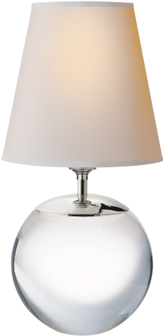 Terri Large Round Table Lamp In Crystal With Natural - Terri (480x480), Png Download