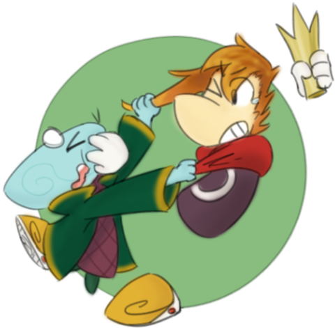 Me And My Little Sis Play This Game All The Time, But - Rayman Teensies (500x497), Png Download
