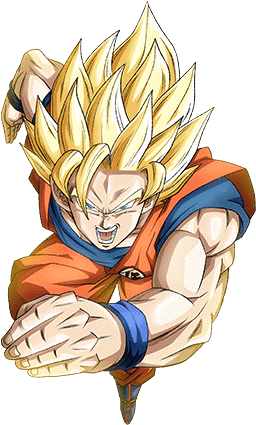 Dbz - Space - Super Saiyan Goku Charging (426x568), Png Download