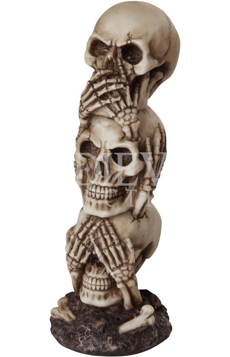 No Evil Skull Tower - Speak No Evil Hear No Evil See No Evil Skull Totem (714x714), Png Download