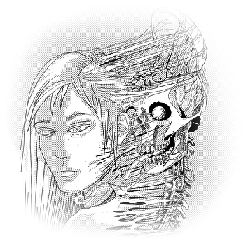 Adult Content Safesearch Skeleton, Man, Manga, Cartoon, - Comics (354x340), Png Download