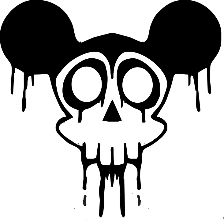 Creepy Mouse, Scary Mouse, Evil Mouse - Mickey Mouse Skull (732x720), Png Download