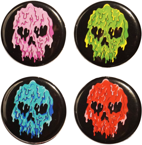 Melting Skull Button Set - 2018 Ford Fusion On Rims (600x600), Png Download