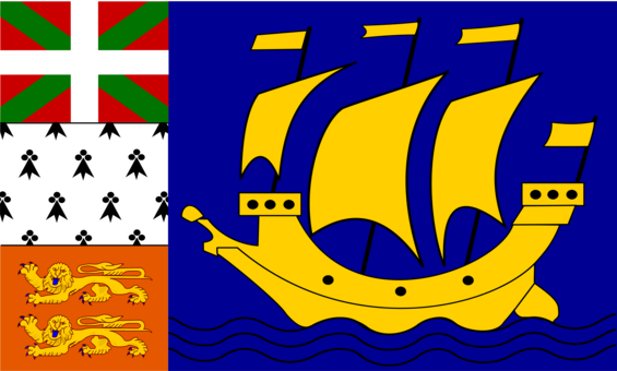 Saint-pierre Flag Of Saint Pierre And Miquelon Flag - St Pierre And Miquelon Flag (565x340), Png Download