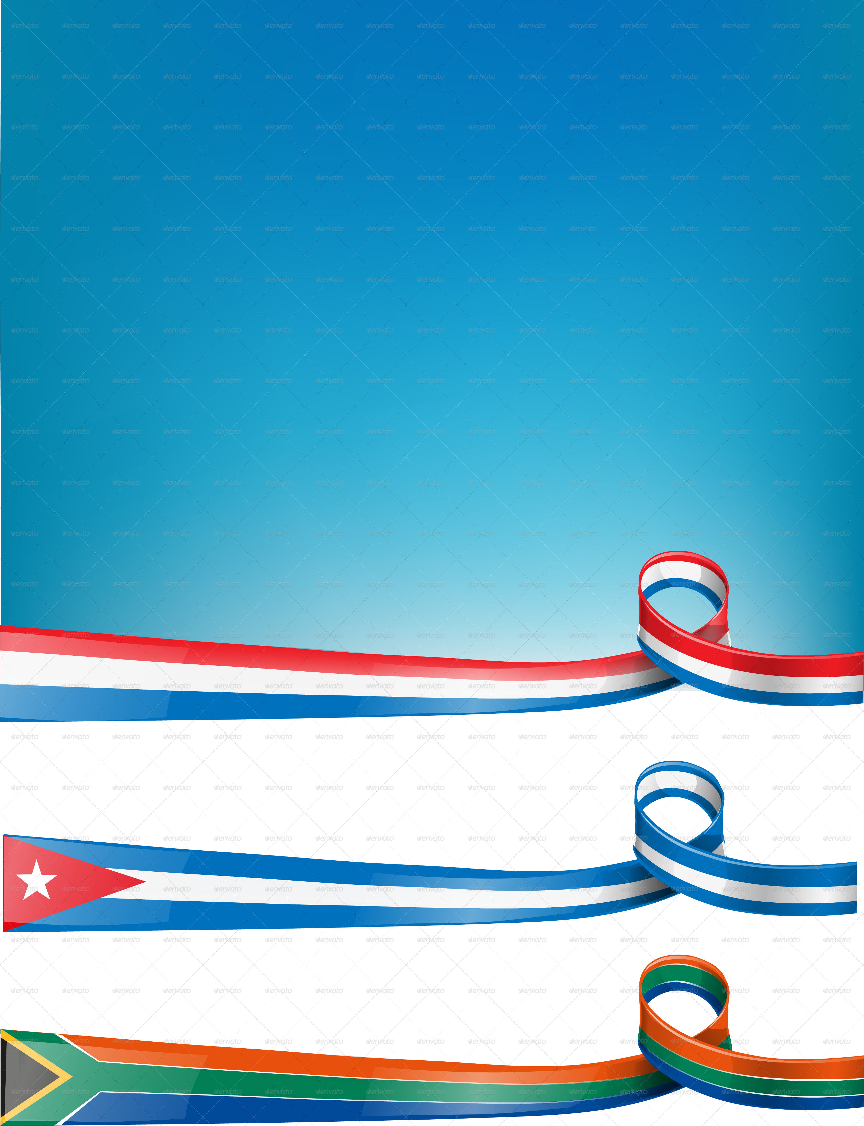 Flagfrance Cuba South Africa - South African Flag Ribbon (3370x4391), Png Download