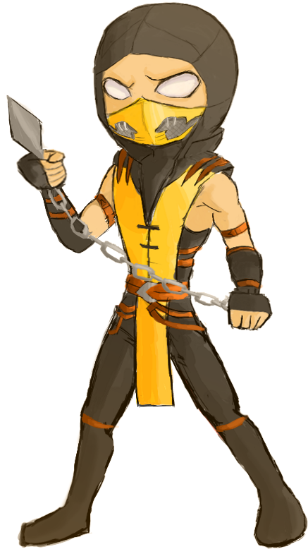 Scorpion Mortal Kombat By Albinoscorpion - Sub Zero Mortal Kombat Animado (800x800), Png Download