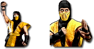 Mortal Kombat 1 And - Mortal Kombat Scorpion (483x264), Png Download