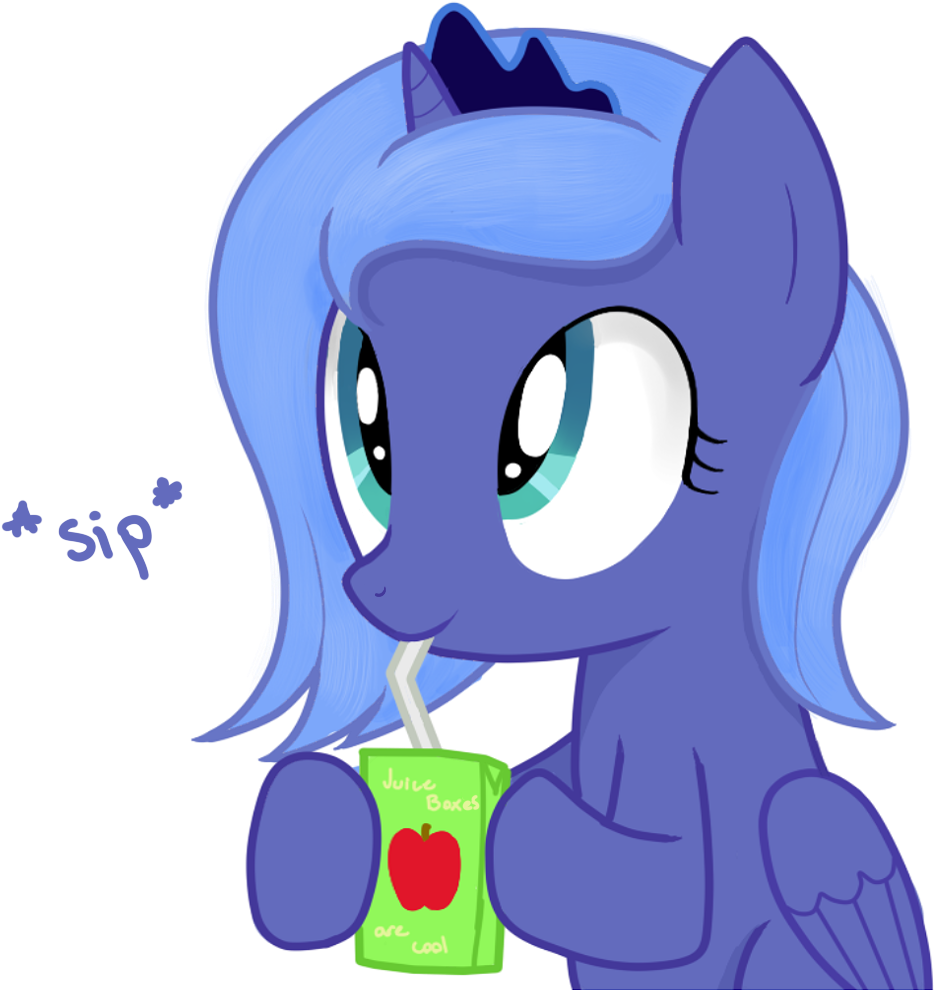 Staticwave12, Cute, Female, Filly, Juice Box, Lunabetes, - Rainbow Dash Drinking Juice (1000x1000), Png Download