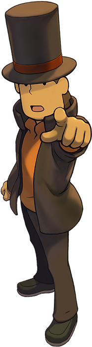 Layton Pointing - Professor Layton Ace Attorney (200x730), Png Download