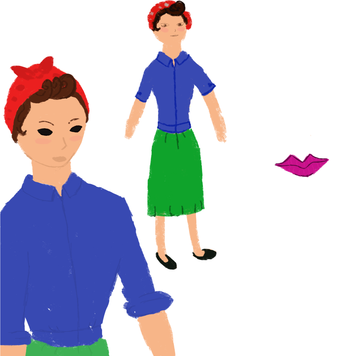 Here Are Some Developmental Pictures Of Rosie The Riveter - Rosie The Riveter (1600x1600), Png Download